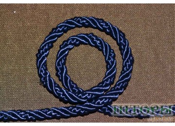 Декоративный витой шнур для штор и мебели синий 11-В