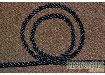 Декоративный витой шнур  для штор черный 45-С