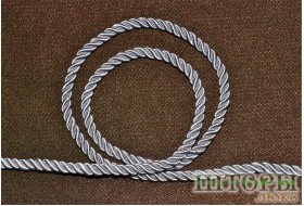 Декоративный витой шнур  для штор серый 62-Т