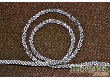 Декоративный витой шнур  для штор серый 62-Т