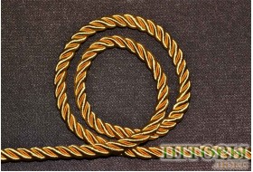 Декоративный витой шнур  для штор насыщенное золото 52-С