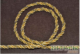 Декоративный витой шнур  для штор двухцветный насыщенный песочный+люрикс золото 32-А